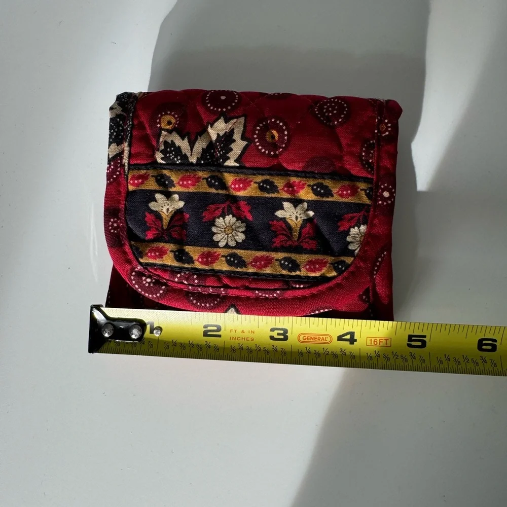 Retired Vera Bradley Provincial Red‎ Maple Leaf Villager Tote Bag And Wallet